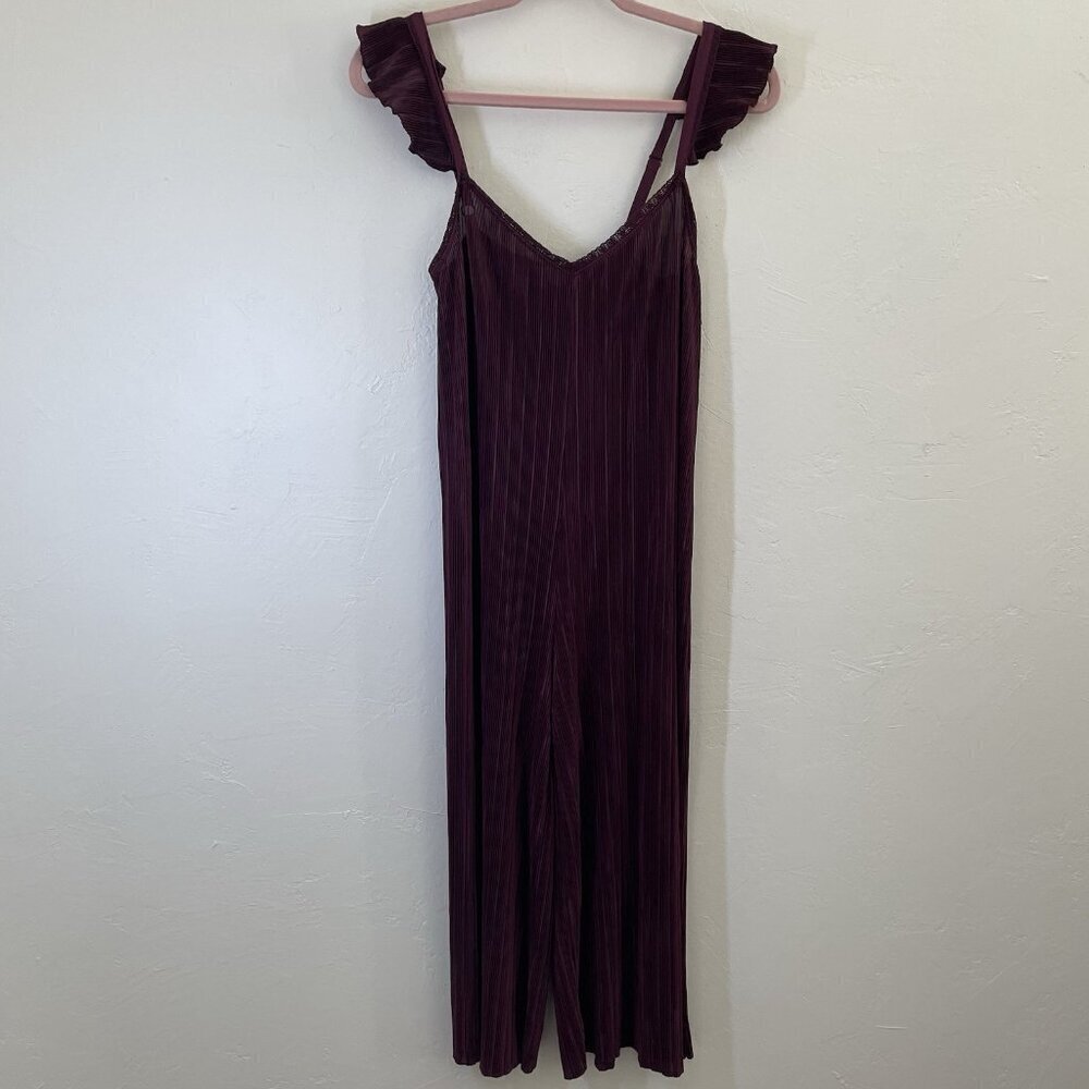 Anthropologie Floreat Willow Sleep Pajamas Pleated Cami Jumpsuit Sz XS - Picture 3 of 10